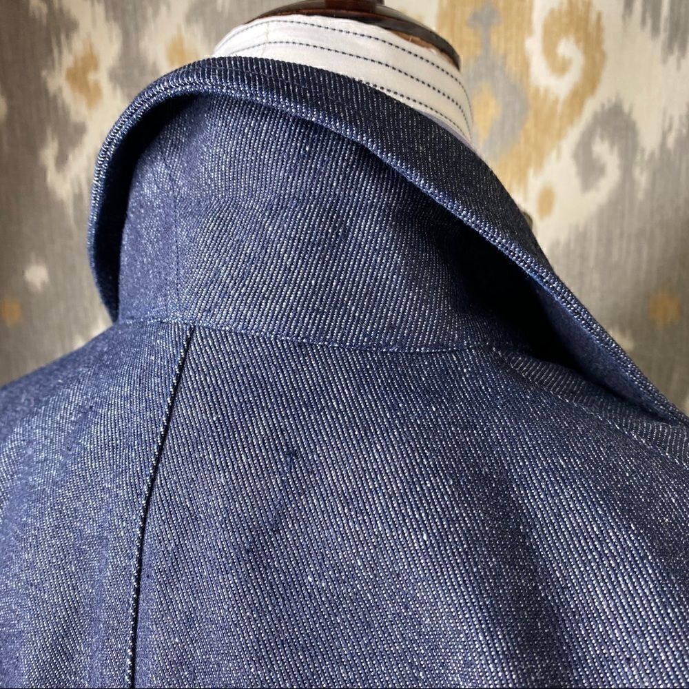 Ralph Lauren Dark Indigo Wash Raw Denim Workwear Zippered Jacket - Picture 4 of 16